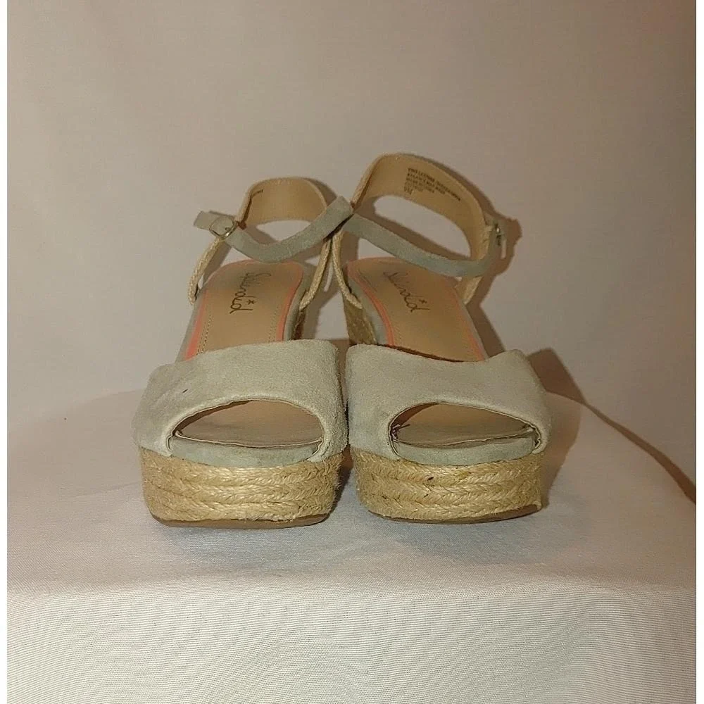 Splendid Ganes Seafoam Green Suede Wedge Sandal Size 9‎ Espadrilles Platform
